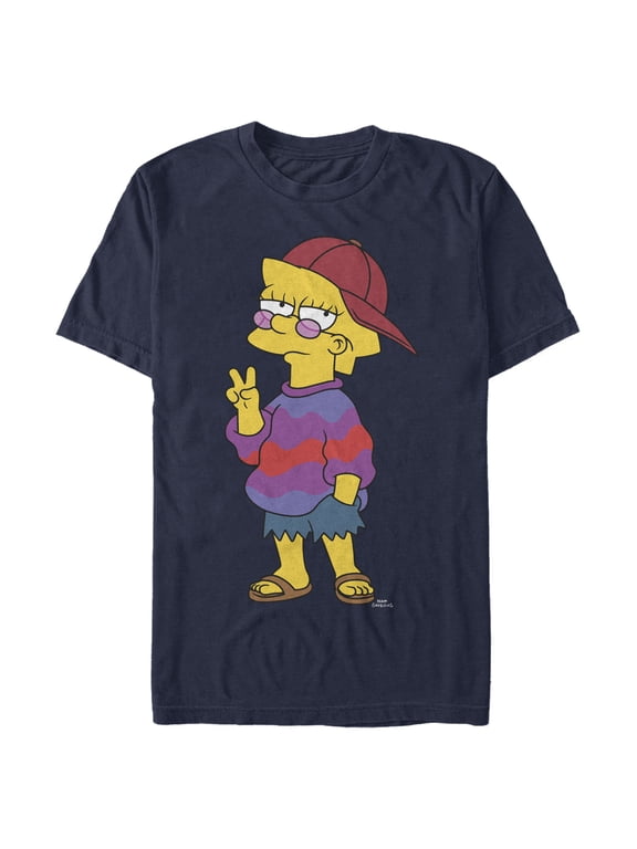 Men's The Simpsons Cool Lisa Graphic Tee Navy Blue Large