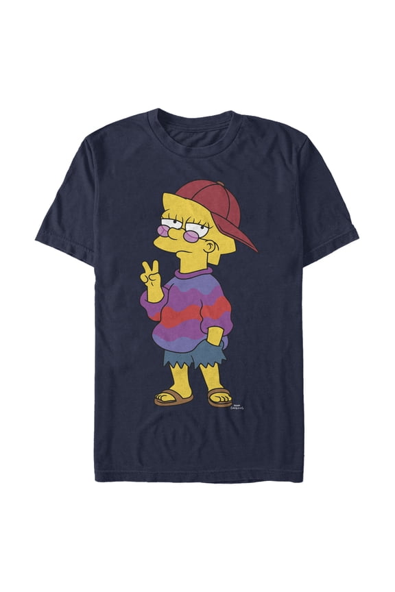 Men's The Simpsons Cool Lisa Graphic Tee Navy Blue Medium
