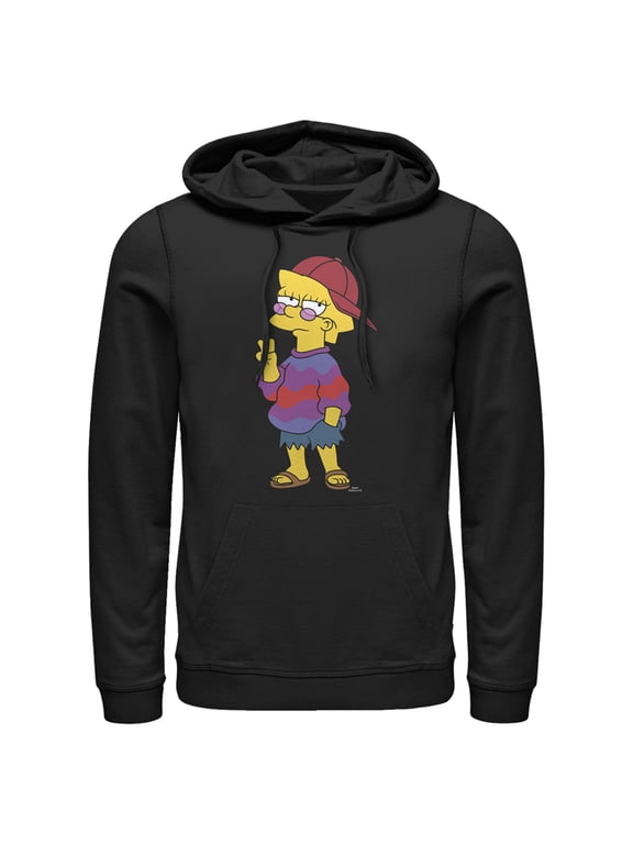 Men's The Simpsons Cool Lisa Pull Over Hoodie Black Medium