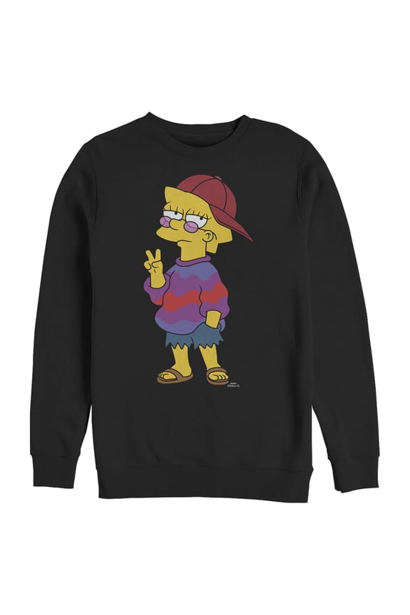 Men's The Simpsons Cool Lisa Sweatshirt Black Large