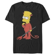 Mens The Simpsons Devil Bart Graphic Tee Black 3X Large