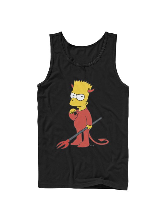 Men's The Simpsons Devil Bart Tank Top Black 2X Large