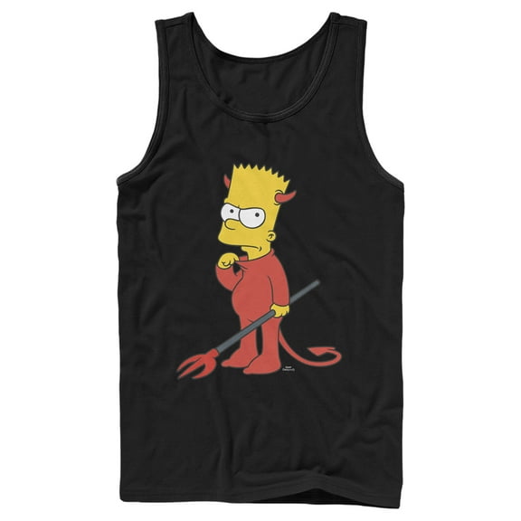 Men's The Simpsons Devil Bart  Tank Top Black Small