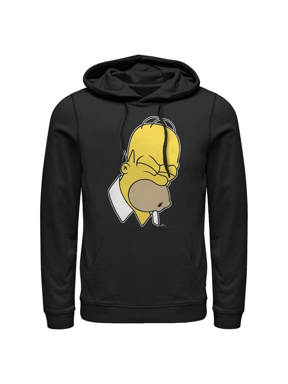 Men's The Simpsons Doh Homer Pull Over Hoodie Black Large