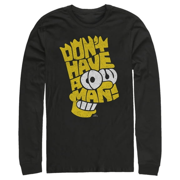 Men's The Simpsons Don’t Have a Cow  Long Sleeve Shirt Black Large