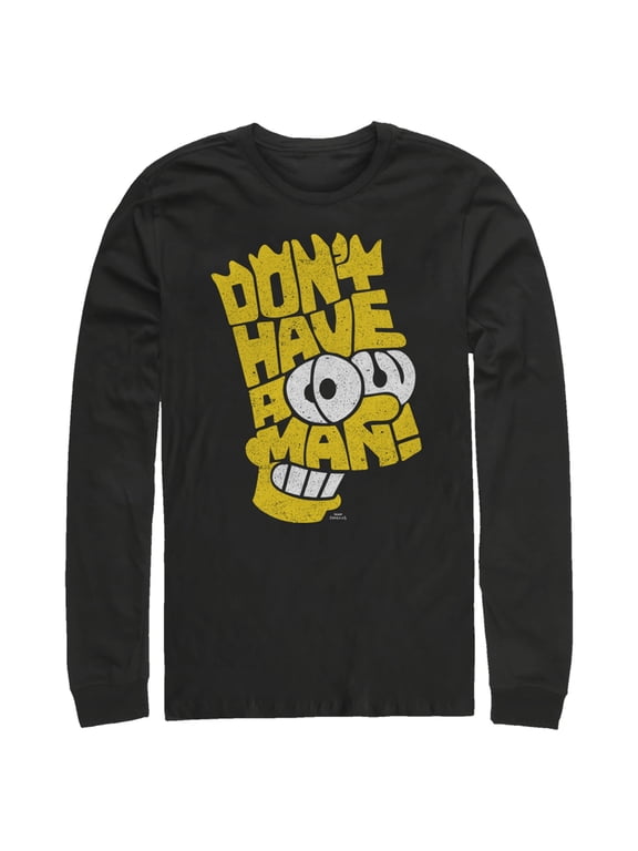 Men's The Simpsons Don’t Have a Cow Long Sleeve Shirt Black Medium