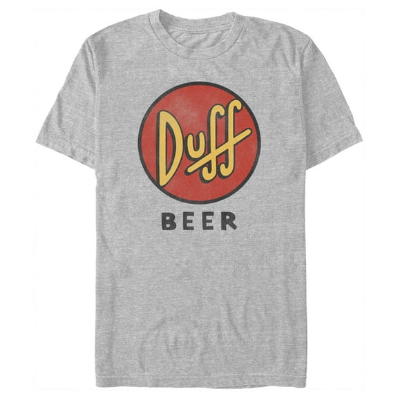Men's The Simpsons Duff Beer Classic Logo  Graphic Tee Athletic Heather Large