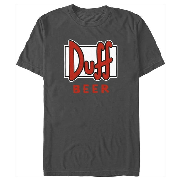 Men's The Simpsons Duff Beer Logo Graphic Tee Charcoal 2X Large