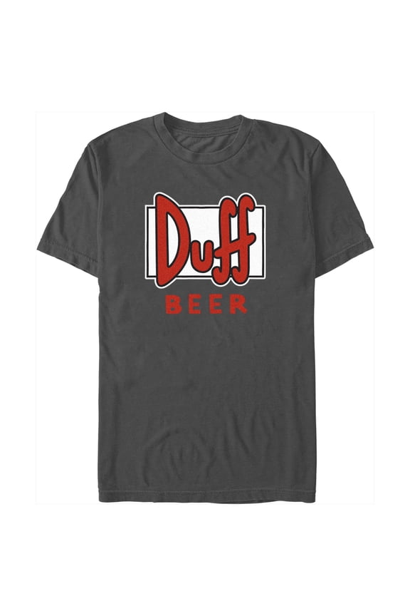 Men's The Simpsons Duff Beer Logo Graphic Tee Charcoal Small