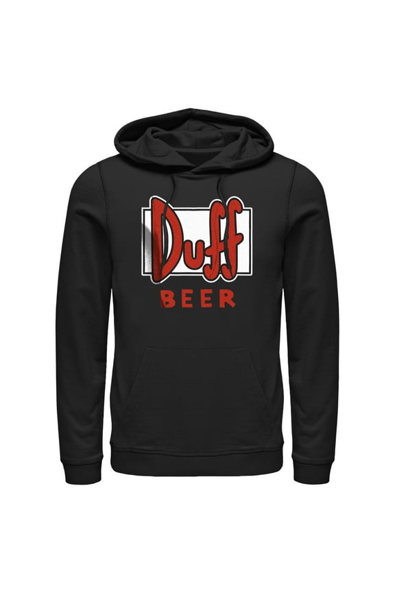 Men's The Simpsons Duff Beer Logo  Pull Over Hoodie Black Small