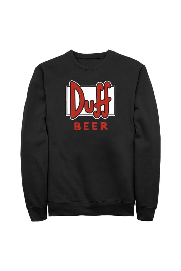Men's The Simpsons Duff Beer Logo Sweatshirt Black 3X Large