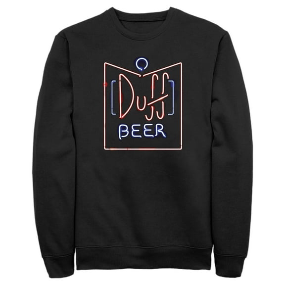 Men's The Simpsons Duff Beer Neon Sign Sweatshirt Black Medium