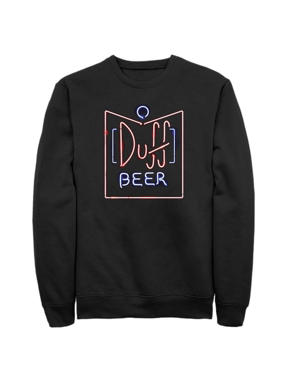 Men's The Simpsons Duff Beer Neon Sign Sweatshirt Black X Large