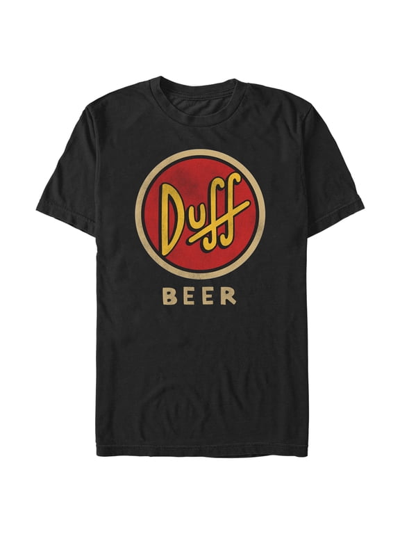 Men's The Simpsons Duff Classic Beer Logo Graphic Tee Black X Large