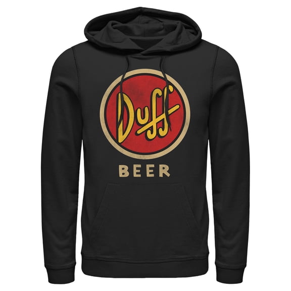 Men's The Simpsons Duff Classic Beer Logo Pull Over Hoodie Black Large