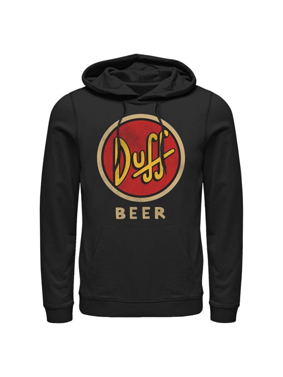 Men's The Simpsons Duff Classic Beer Logo Pull Over Hoodie Black Small