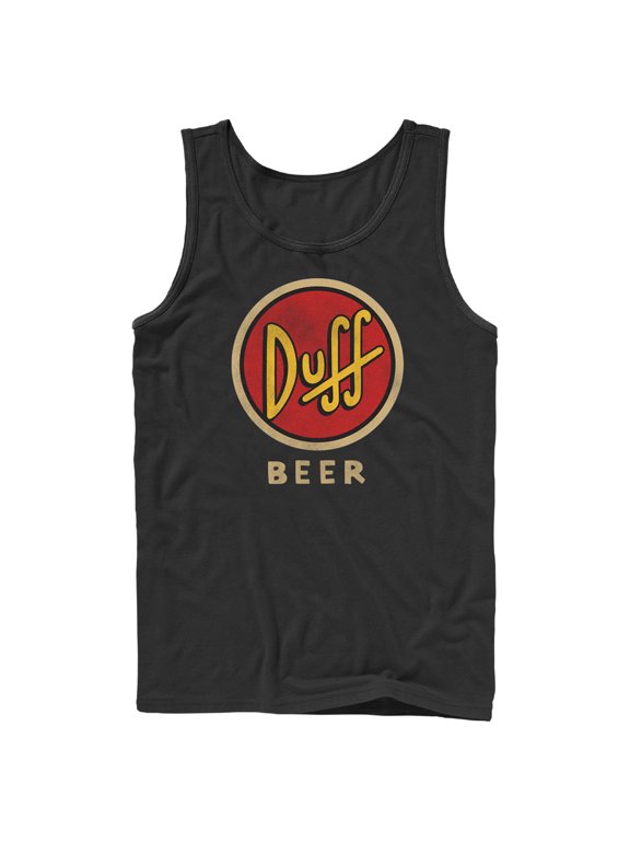 Men's The Simpsons Duff Classic Beer Logo Tank Top Black Large