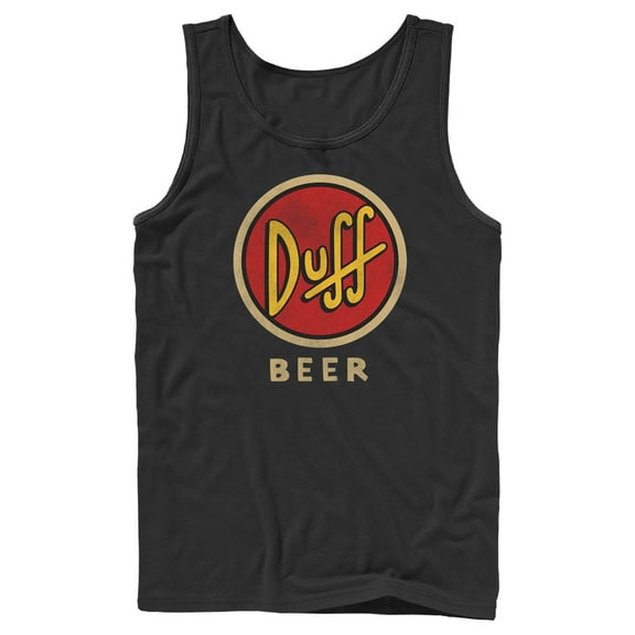 Men's The Simpsons Duff Classic Beer Logo  Tank Top Black Medium