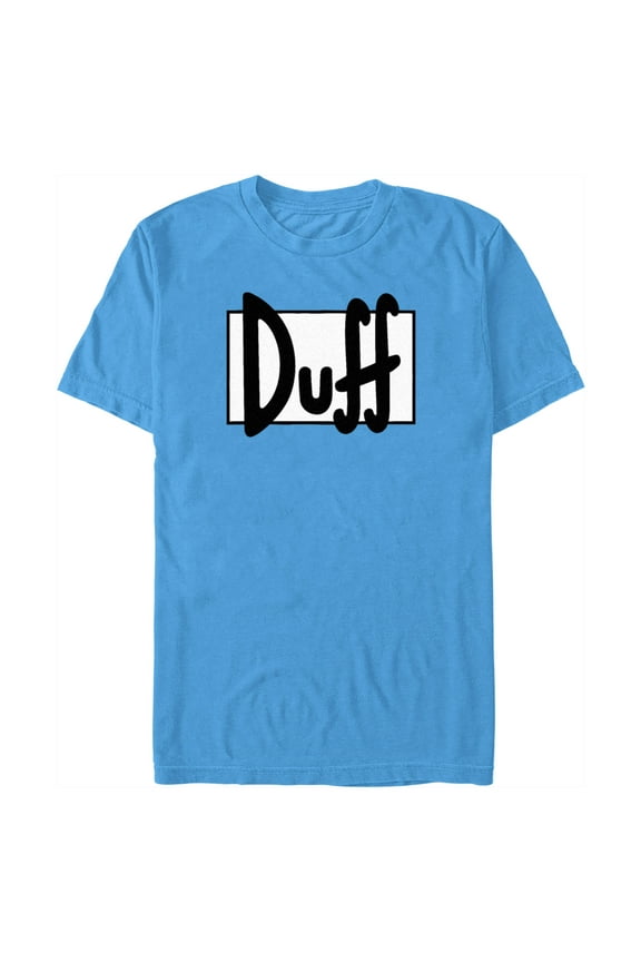 Men's The Simpsons Duff Logo Graphic Tee Turquoise Large