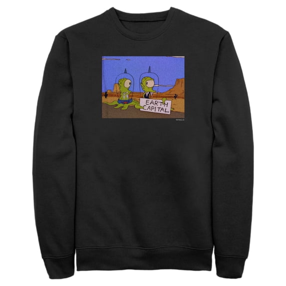 Men's The Simpsons Earth Capital Sweatshirt Black Large