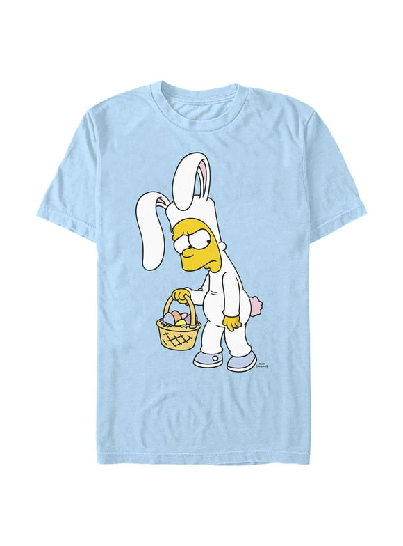 Men's The Simpsons Easter Bunny Bart Graphic Tee Light Blue Medium