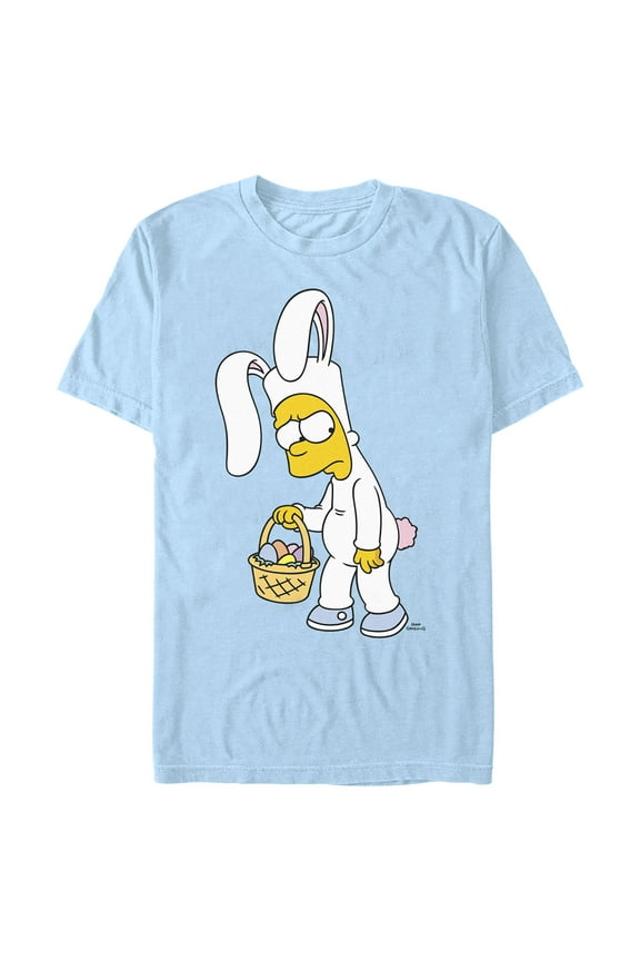Men's The Simpsons Easter Bunny Bart  Graphic Tee Light Blue X Large