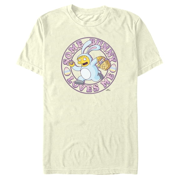 Men's The Simpsons Easter Bunny Ralph Some Bunny Loves Me Graphic Tee Beige 3X Large