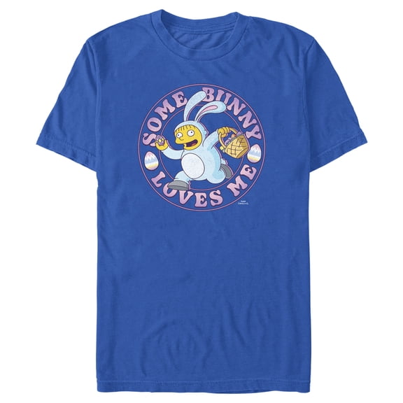 Men's The Simpsons Easter Ralph Some Bunny Loves Me Graphic Tee Royal Blue 3X Large