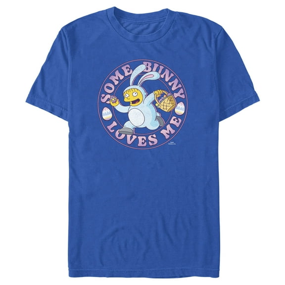Men's The Simpsons Easter Ralph Some Bunny Loves Me Graphic Tee Royal Blue Small