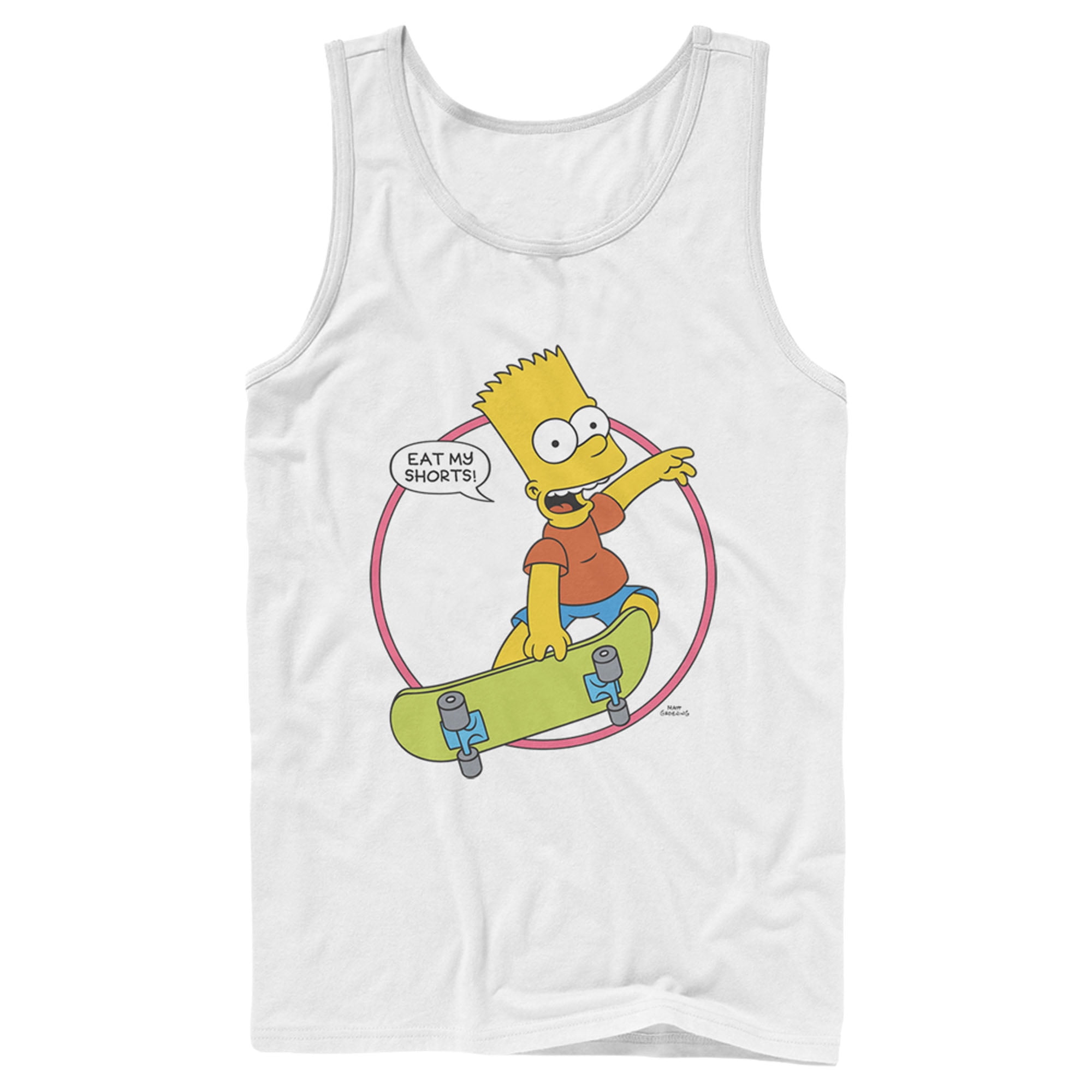 Men's The Simpsons Eat My Shorts Tank Top White X Large - Walmart.com