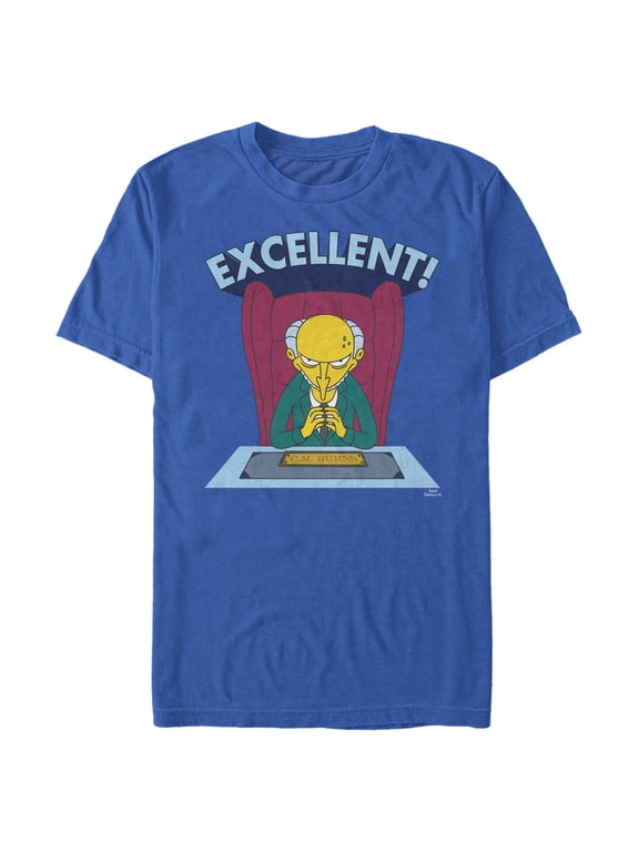 Men's The Simpsons Excellent Burns Graphic Tee Royal Blue 2X Large