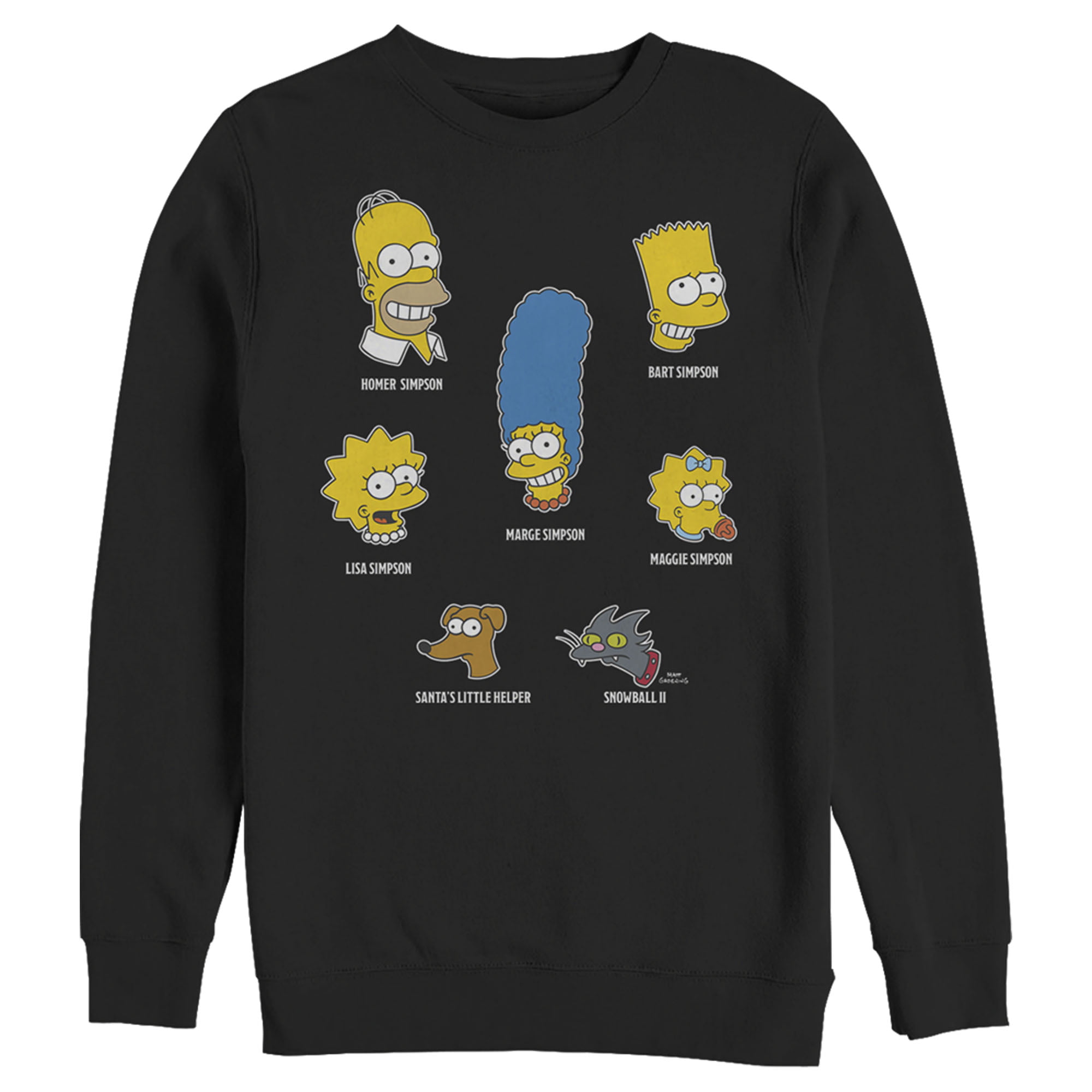 Men\'s The Simpsons Black Faces Sweatshirt Family Small