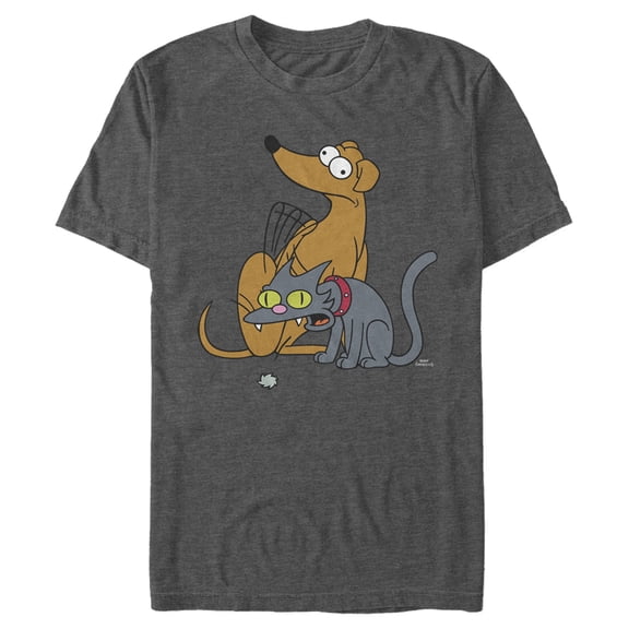 Men's The Simpsons Family Pets Graphic Tee Charcoal Heather 3X Large