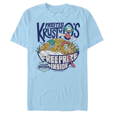 Men's The Simpsons Frosted Krusty O's  Graphic Tee Light Blue 3X Large