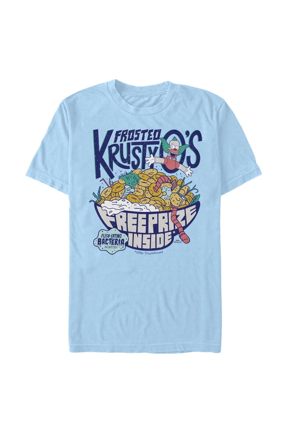 Men's The Simpsons Frosted Krusty O's Graphic Tee Light Blue X Large