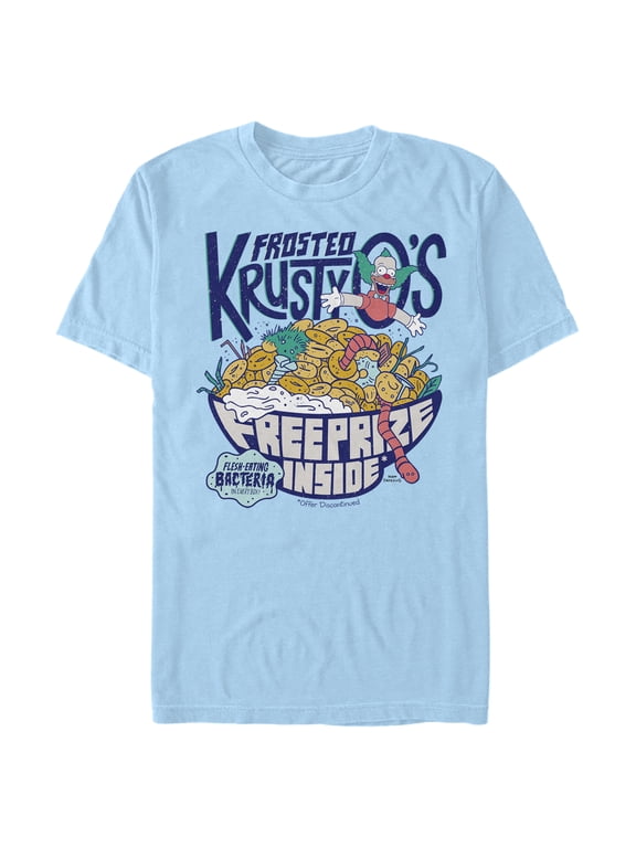 Men's The Simpsons Frosted Krusty O's Graphic Tee Light Blue X Large