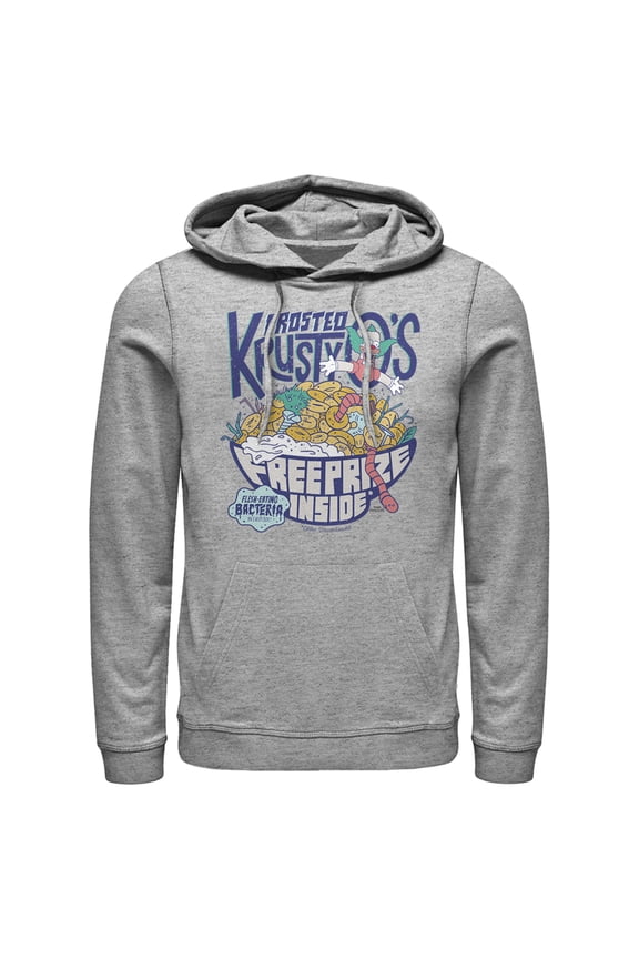 Men's The Simpsons Frosted Krusty O's  Pull Over Hoodie Athletic Heather Large