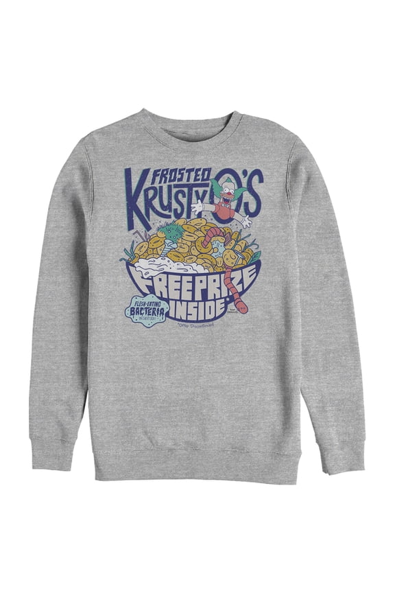 Men's The Simpsons Frosted Krusty O's Sweatshirt Athletic Heather Large