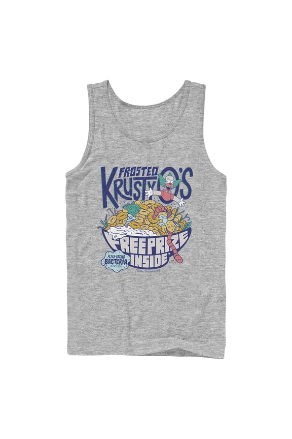 Men's The Simpsons Frosted Krusty O's Tank Top Athletic Heather Small