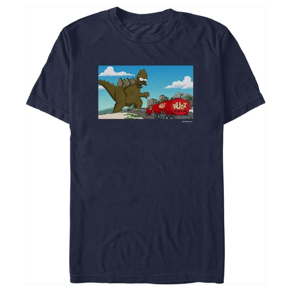 Men's The Simpsons Godzilla Homer Graphic Tee Navy Blue X Large