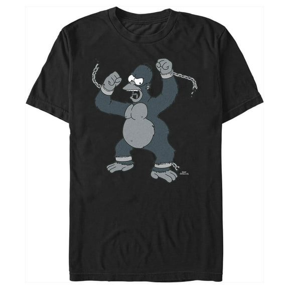 Men's The Simpsons Gorilla Homer  Graphic Tee Black X Large