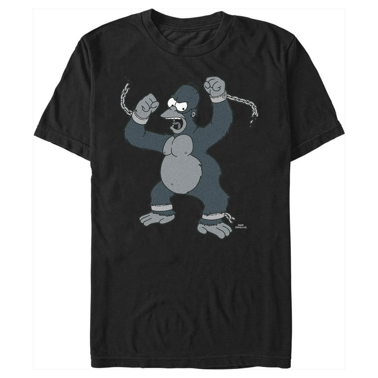 THE SIMPSONS ブラック Tシャツ 2XL Men's The Simpsons Gorilla Homer Graphic Tee Black X Large