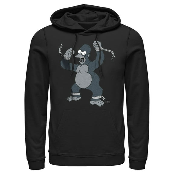 Men's The Simpsons Gorilla Homer Pull Over Hoodie Black 2X Large