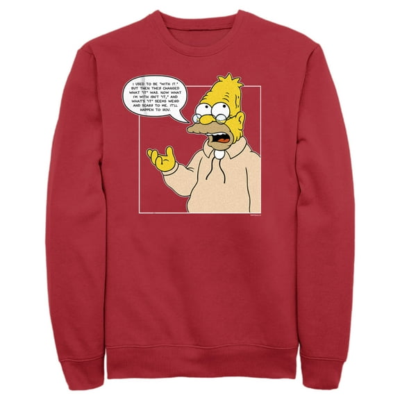 Men's The Simpsons Grandpa Simpson Quote Sweatshirt Red 2X Large