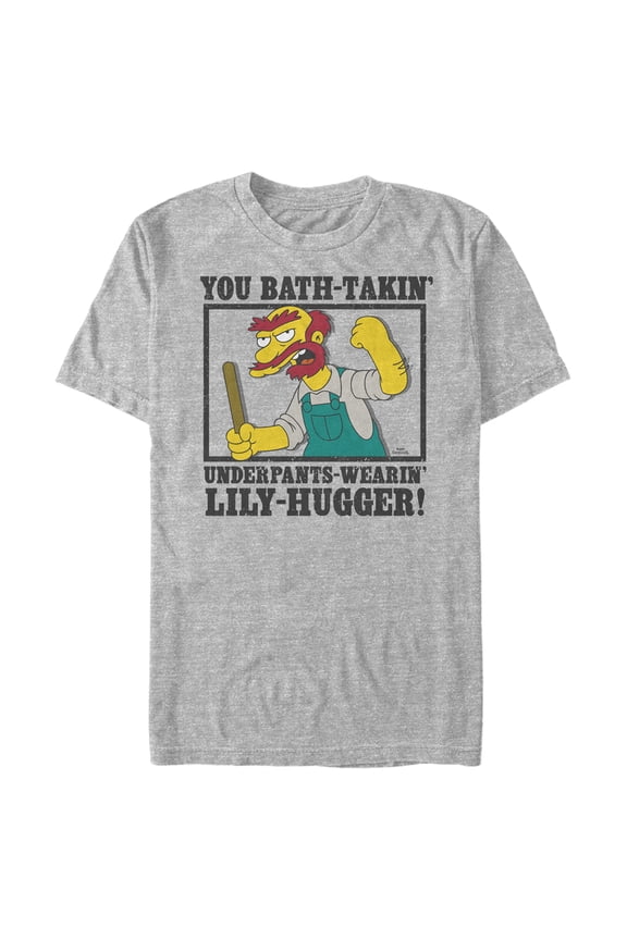 Men's The Simpsons Groundskeeper Willie Funny Quote Graphic Tee Athletic Heather Large
