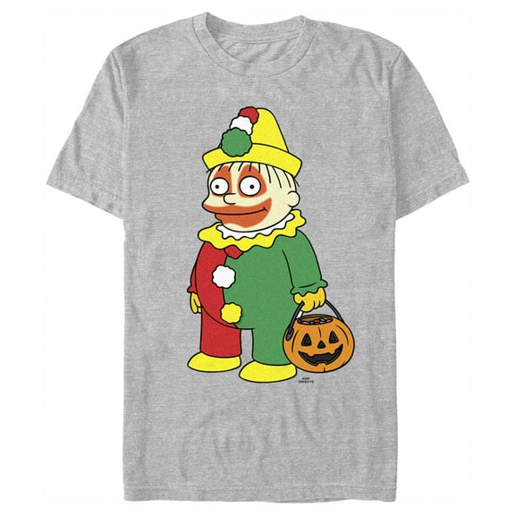 Men's The Simpsons Halloween Clown Ralph  Graphic Tee Athletic Heather Large