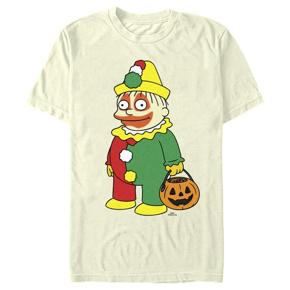 Men's The Simpsons Halloween Clown Ralph  Graphic Tee Beige 2X Large