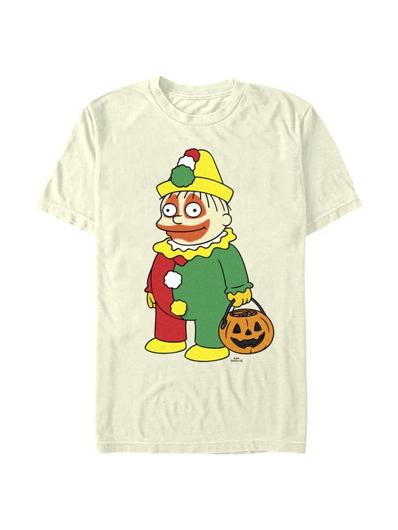 Men's The Simpsons Halloween Clown Ralph Graphic Tee Beige Large