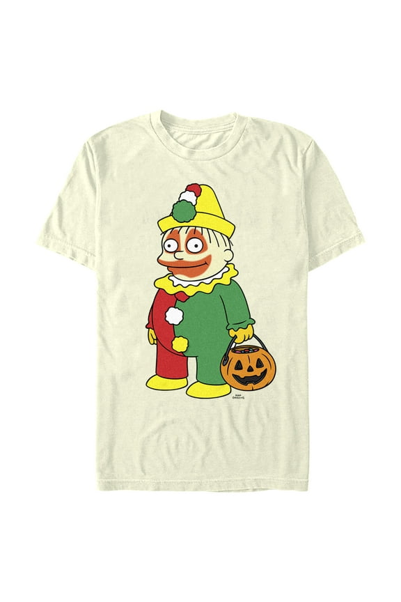 Men's The Simpsons Halloween Clown Ralph  Graphic Tee Beige Medium