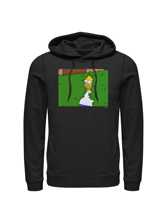Men's The Simpsons Homer Bush Pull Over Hoodie Black Large